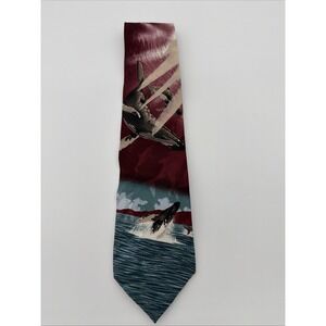 Endangered Species Humpback Whales Neck Tie 'Breeching The Sky' 100% Silk Mens